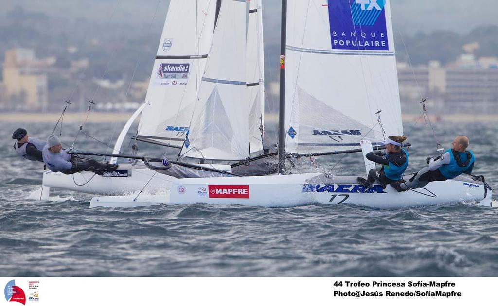 44 Trofeo Princesa Sofia Mapfre Medal Race, day 6 - Nacra 17  FRA  FRA-065  12  Moana Vaireaux  Manon Audinet © Jesus Renedo / Sofia Mapfre http://www.sailingstock.com